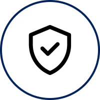 Verified protection icon in circle