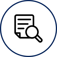 Document search icon with magnifying glass