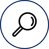 Search symbol on white background